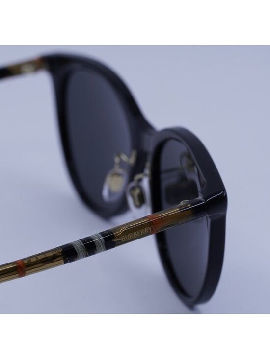 Burberry BE4464D 416187 Women Sunglasses Black Cat Eye Frame, Grey Lenses
